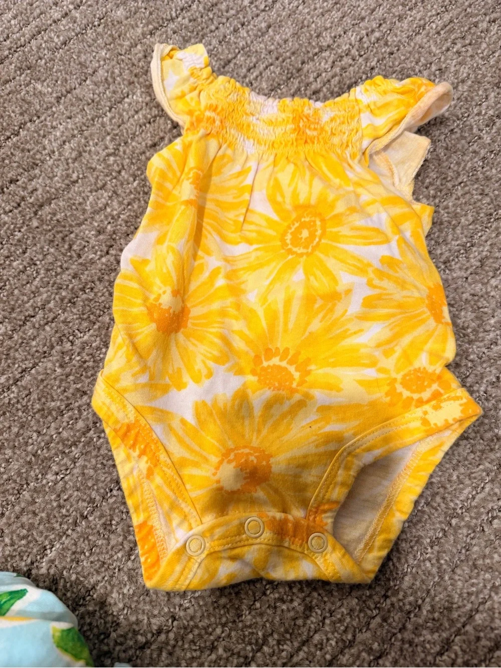 Carter's Yellow Floral Tank with Lemon-Print and White Shorts Set
